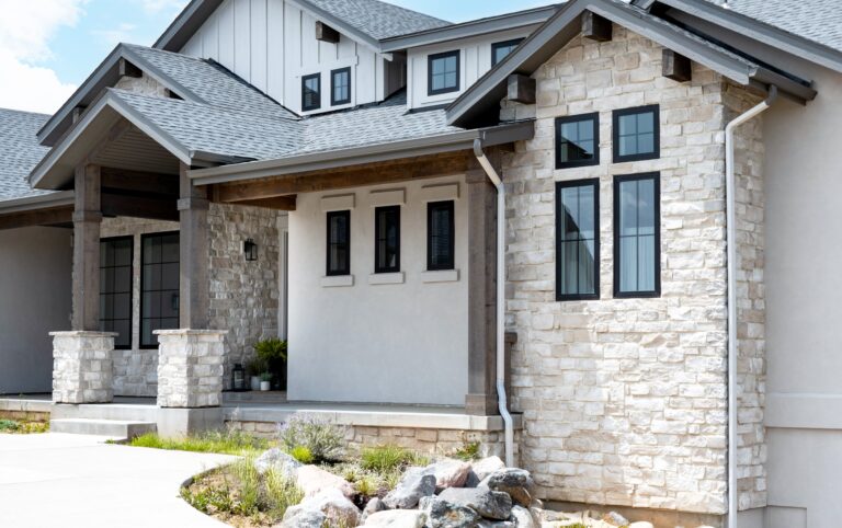 Winter Sky Cobble Front of Home Exterior