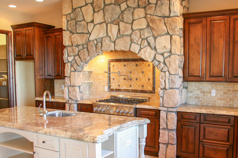 country fieldstone on exterior of home