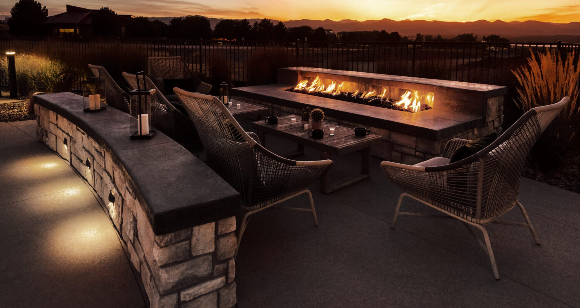 limestone veneer on apartment patio