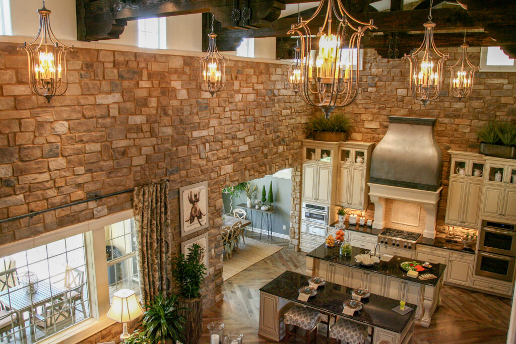 natural cobble kitchen wall