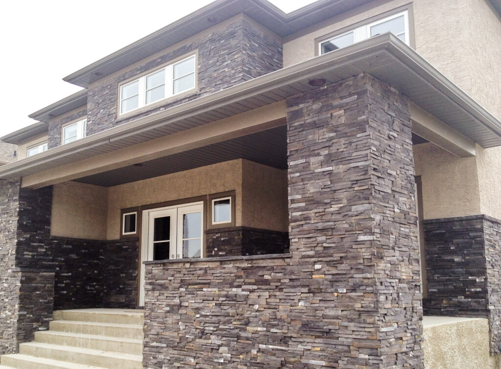 pinos creek stacked stone on exterior of home