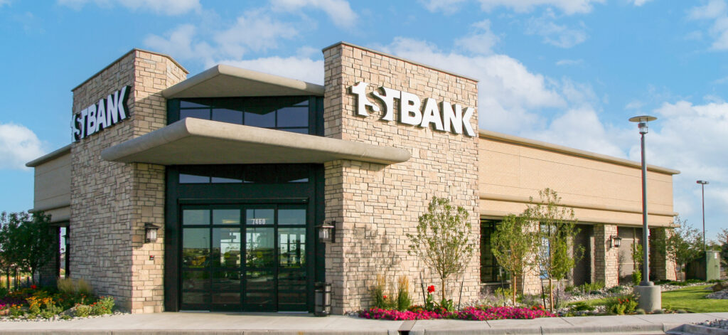 1st bank exterior with limestone